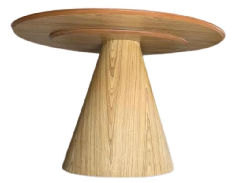 Imagem de Mesa de Jantar Cone Oval 120x80 cm Tampo Madeira Freijó Base Madeira Freijó