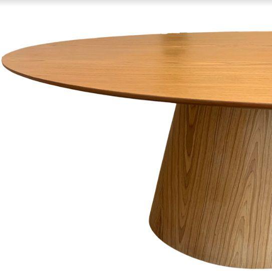 Imagem de Mesa de Jantar Cone Oval 120x80 cm Tampo Madeira Freijó Base Madeira Freijó