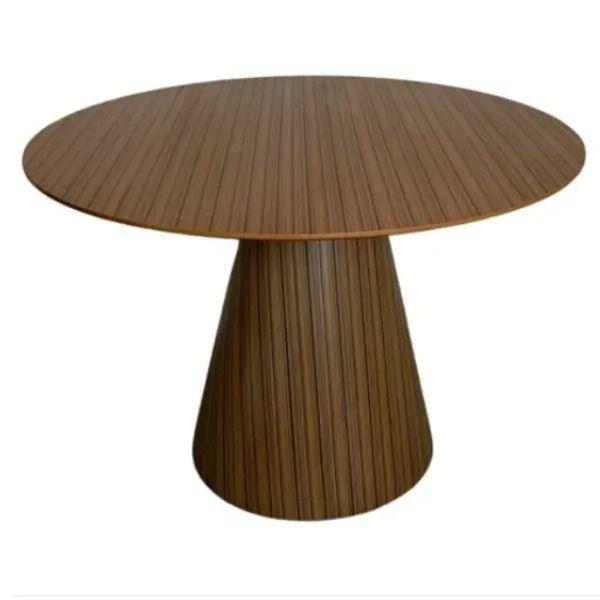 Imagem de Mesa de Jantar Cone Redonda 130 cm Base Madeira Pau Ferro