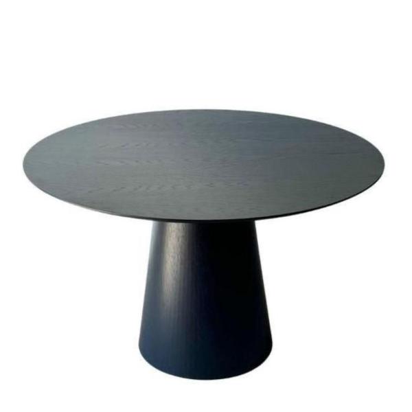 Imagem de Mesa de Jantar Cone Redonda 80 cm Base Madeira Ebano Tampo Ebano