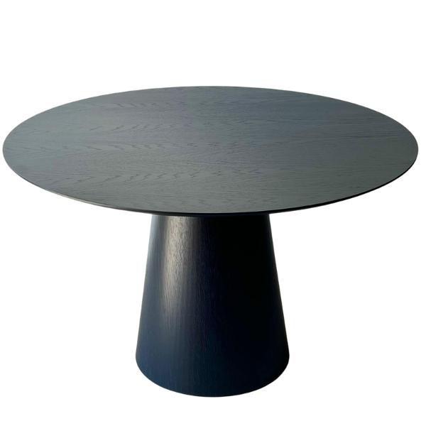 Imagem de Mesa de Jantar Cone Redonda 80 cm Base Madeira Ebano Tampo Ebano