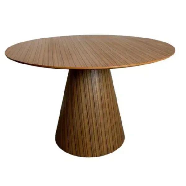 Imagem de Mesa de Jantar Cone Redonda 90 cm Base Madeira Pau Ferro