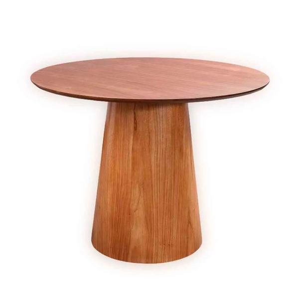 Imagem de Mesa de Jantar Cone Tampo Laqueado Com Vidro 120cm Facilita Decor