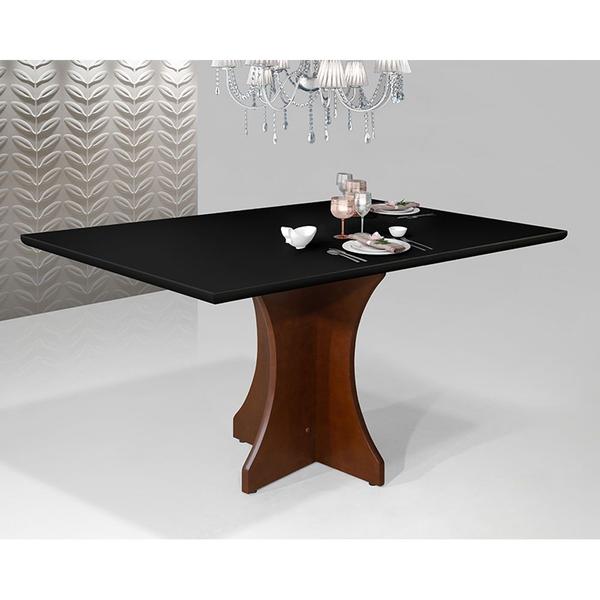 Imagem de Mesa de Jantar de Madeira com Vidro 120x80 Luna Preto