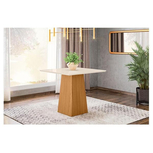 Imagem de Mesa de Jantar Dora 90 cm Tampo Reto Nature Off White  Henn