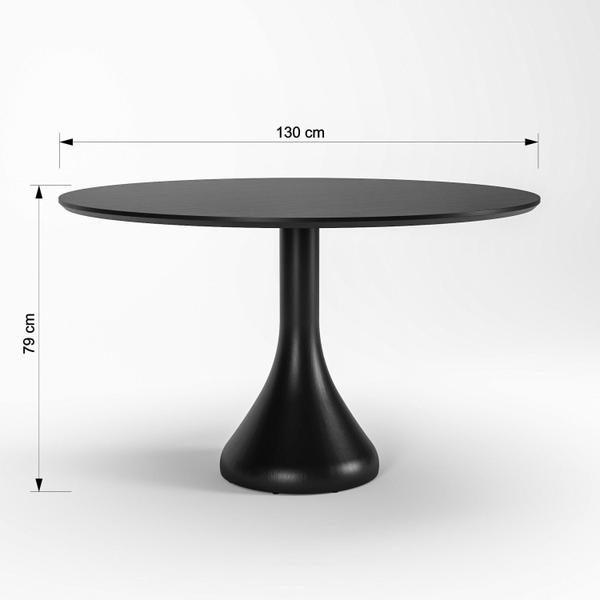 Imagem de Mesa de Jantar Dubai 130 Cm - Tampo em Lamina Natural