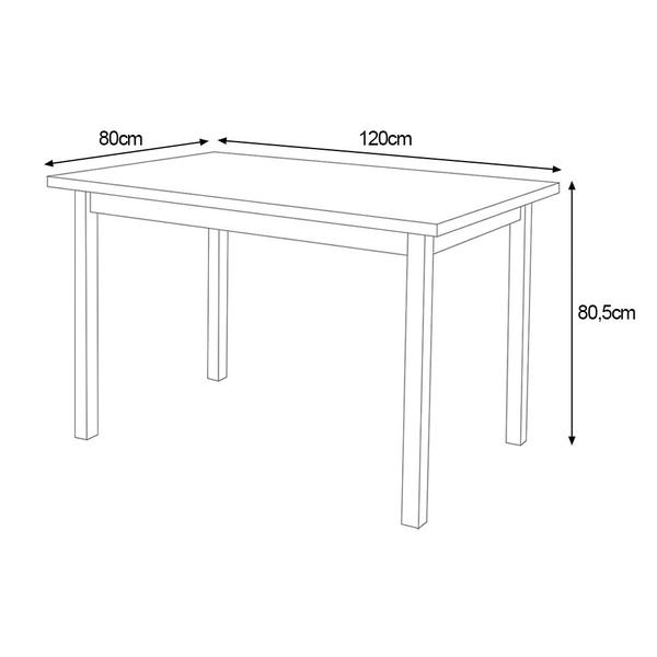 Imagem de Mesa de Jantar Elisa Base Madeira Maciça Ideal para Apartamento 1,20 X 80 Off-white 