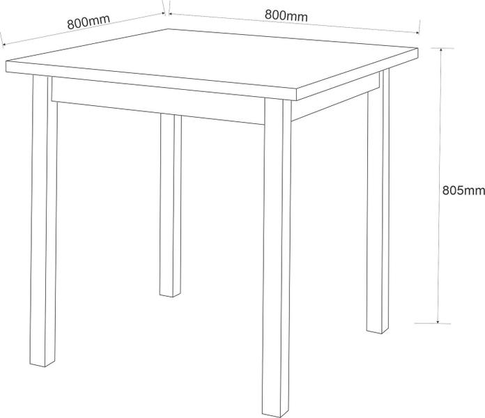 Imagem de Mesa De Jantar Elisa Quadrada Moderna 80x80cm Preta