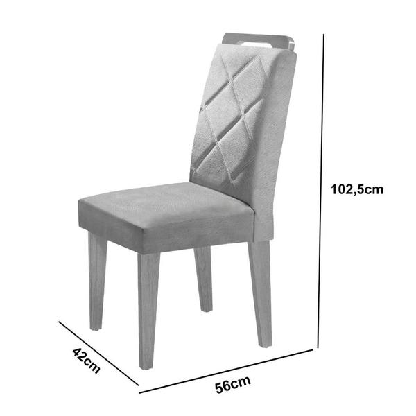 Imagem de Mesa de Jantar Evora 120cm MDF Canto copo e 4 Cadeiras Melissa