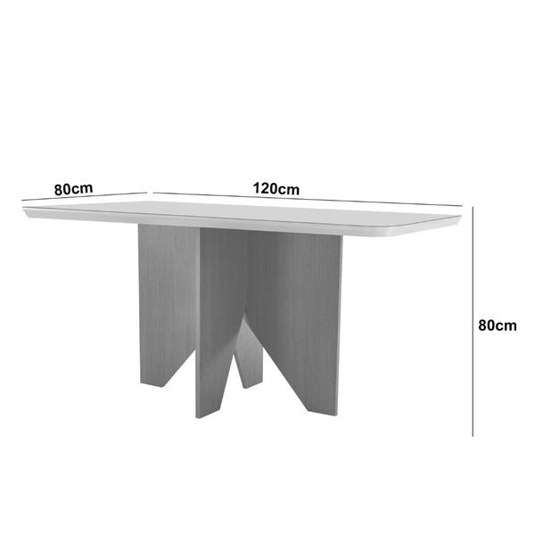 Imagem de Mesa de Jantar Evora 120cm MDF Canto copo e 4 Cadeiras Melissa