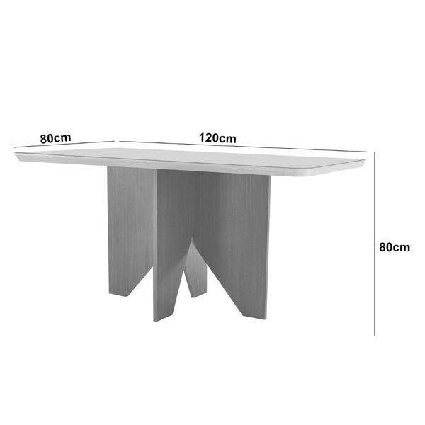 Imagem de Mesa de Jantar Evora 120cm MDF Canto copo e 4 Cadeiras Safira