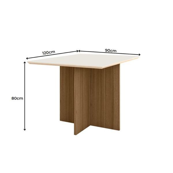 Imagem de Mesa de Jantar Helo 120cm Carvalho/Off White - Poliman