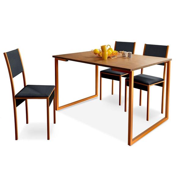 Imagem de Mesa de Jantar Industrial Aço 4 Lugares 1,20x0,80 - KLM Store