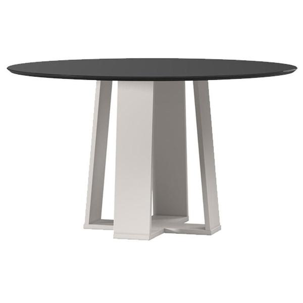 Imagem de Mesa de Jantar Isabela 135x135 cm com Vidro Off White Preto  New Ceval