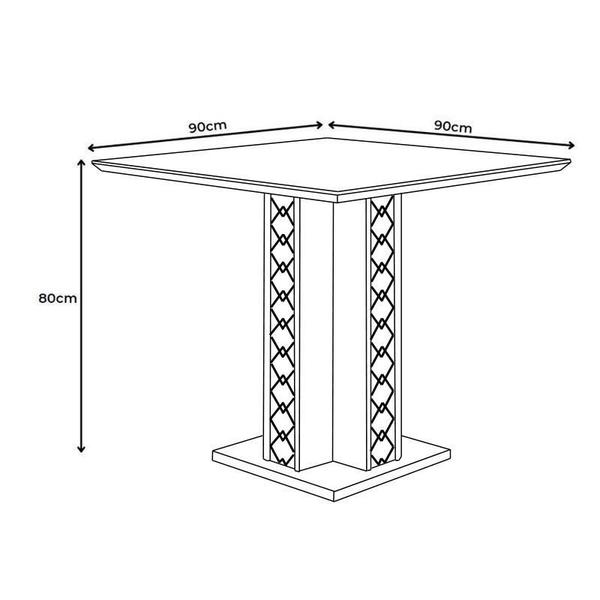 Imagem de Mesa de Jantar Ísis 90cm Amêndoa/Off White - Poliman