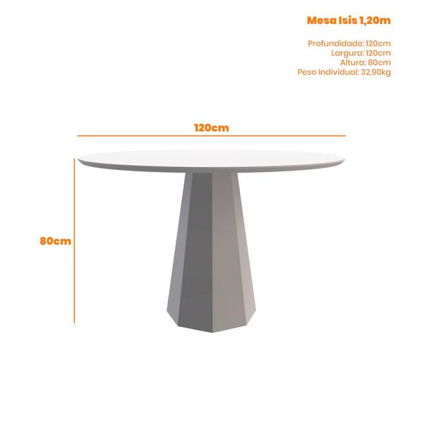 Imagem de Mesa de Jantar Isis Ypê 120x120cm para 4 Cadeiras New Ceval