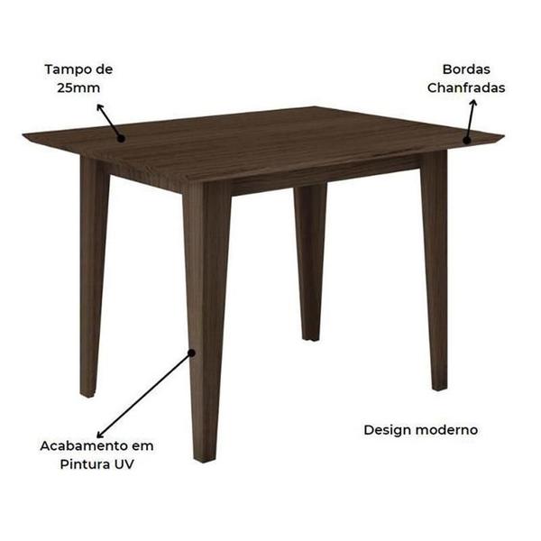 Imagem de Mesa De Jantar Kate 120cm Madeirada Amêndoa - Poliman