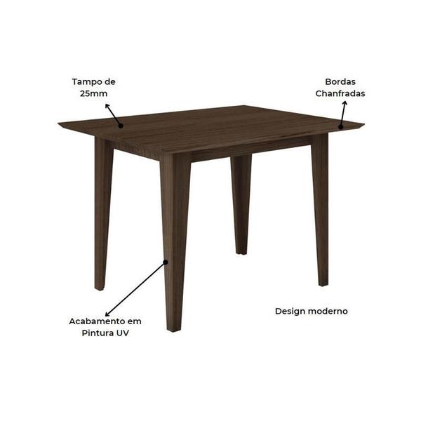 Imagem de Mesa De Jantar Kate 120cm Madeirada Amêndoa - Poliman