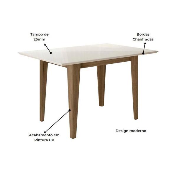 Imagem de Mesa De Jantar Kate 136cm com Vidro Carvalho/Off White - Poliman