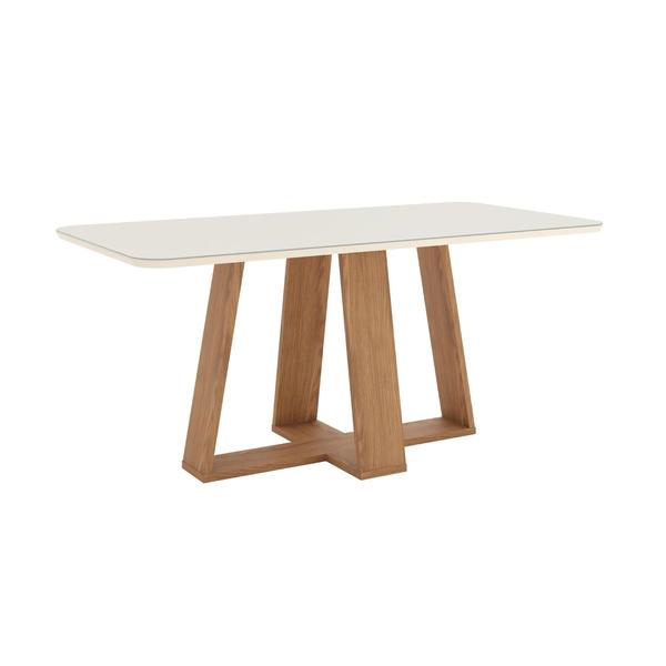 Imagem de Mesa de Jantar Lins 160 C. Vidro 6 Cad. Milla Linho - Henn