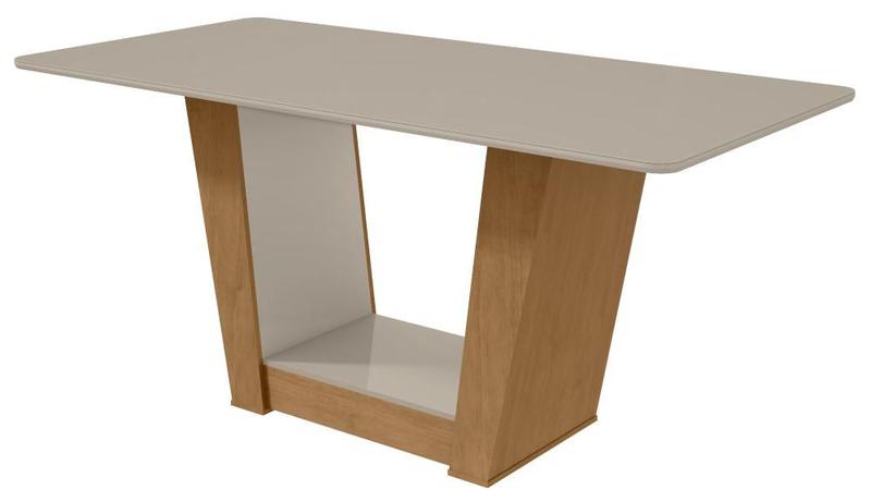 Imagem de Mesa de Jantar Lopas 1,70 Apogeu com vidro Incolor Amendoa Clean/off White