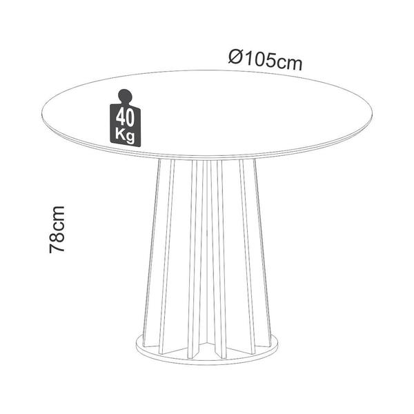 Imagem de Mesa de Jantar Luxo 4 Lugares Redonda Dalla Costa MDF