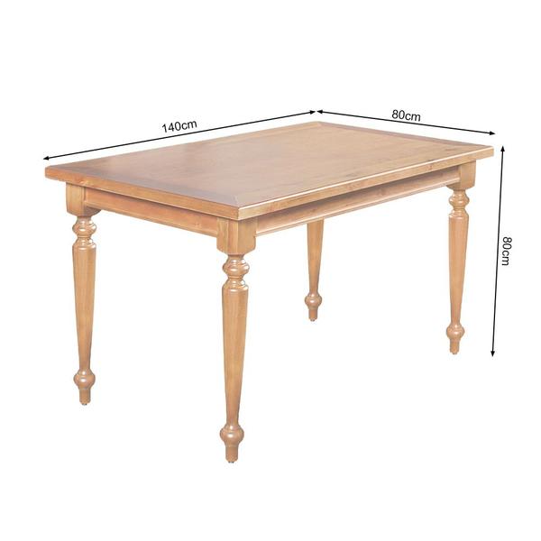 Imagem de Mesa de Jantar Madeira Maciça Rústica Retangular 140x80cm Francisca - Natural