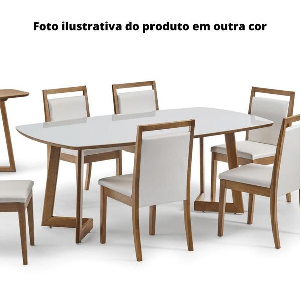 Imagem de Mesa de Jantar MH-5346 Herval Retangular 170 cm Madeira Laca Fosca Preta Vidro Preto