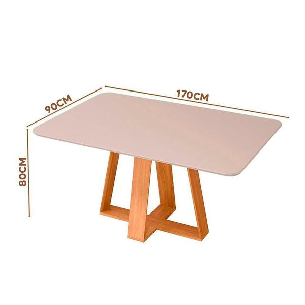 Imagem de Mesa de Jantar Moderna 170cm 6 Lugares Freijó Off White Darius Shop Jm