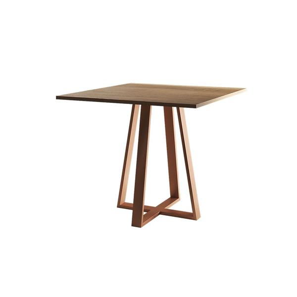 Imagem de Mesa de Jantar Mônaco 90cm Imbuia Base Cobre