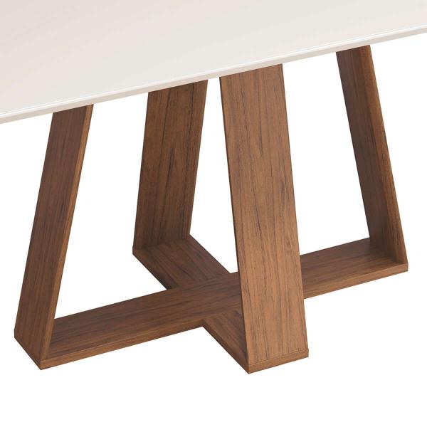 Imagem de Mesa de Jantar Nápoles 4 Lugares 120x90cm Tampo Vidro e MDF  Sem Cadeiras - ÉdeCasaMóveis