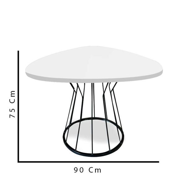 Imagem de Mesa De jantar Orgânica Oval Maisa Para até 4 Lugares Ferro Marrom Tampo 100% MDF Preto - Ahazzo Móveis