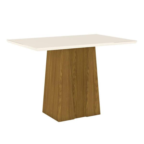 Imagem de Mesa de Jantar Orus 120 cm Tampo Reto Nature Off White  Henn