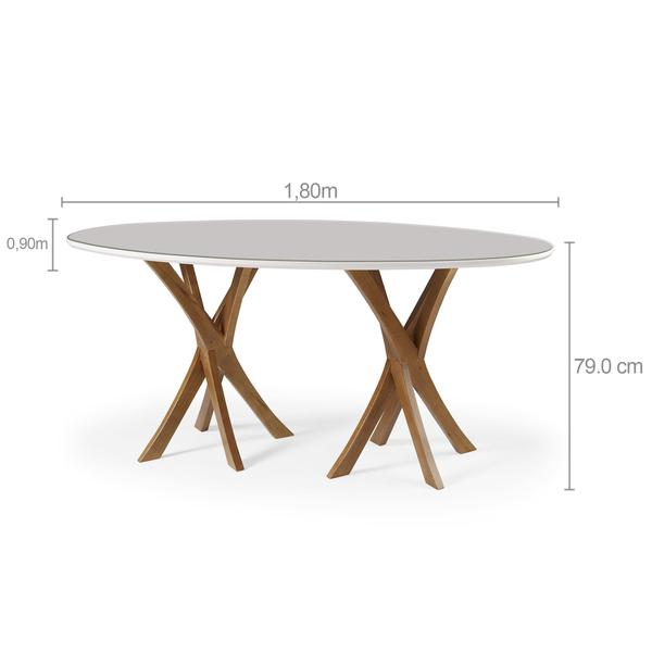 Imagem de Mesa de Jantar Oval Celina com Vidro