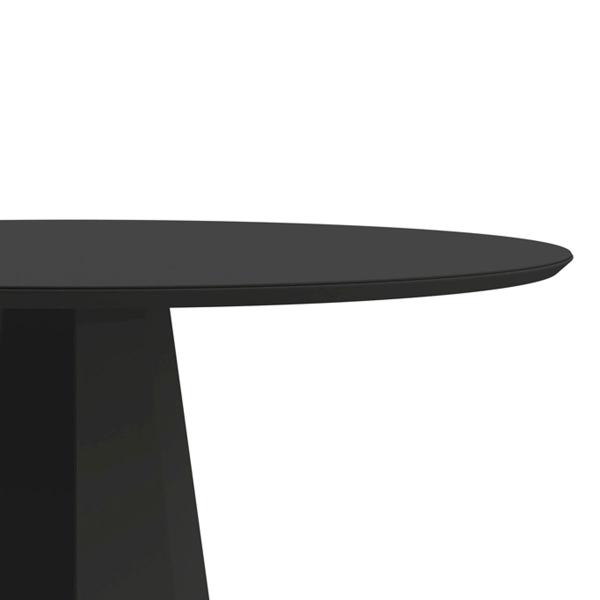 Imagem de Mesa De Jantar Para 4 Lugares 1,00m Tampo Redondo Com Vidro Isis Cor Preto New Ceval