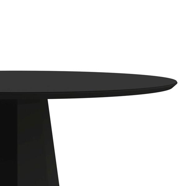 Imagem de Mesa De Jantar Para 4 Lugares 1,20m Tampo Redondo Com Vidro Isis Cor Preto New Ceval