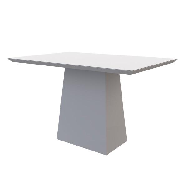 Imagem de Mesa De Jantar Para 4 Lugares Tampo De Madeira Com Vidro 1,20m Jasmin Cor Off White New Ceval