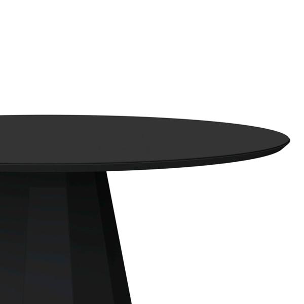 Imagem de Mesa De Jantar Para 6 Lugares 1,35m Tampo Redondo Com Vidro Isis Cor Preto New Ceval