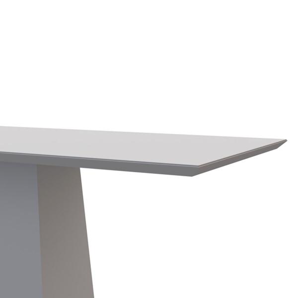 Imagem de Mesa De Jantar Para 8 Lugares 1,80m Tampo De Madeira Com Vidro Jasmin Cor Off White New Ceval