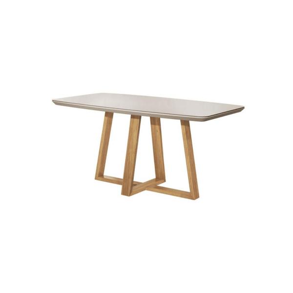 Imagem de Mesa de Jantar Provincia Bennet 1.60 Retangular C/ Vidro - Natural - Off White 