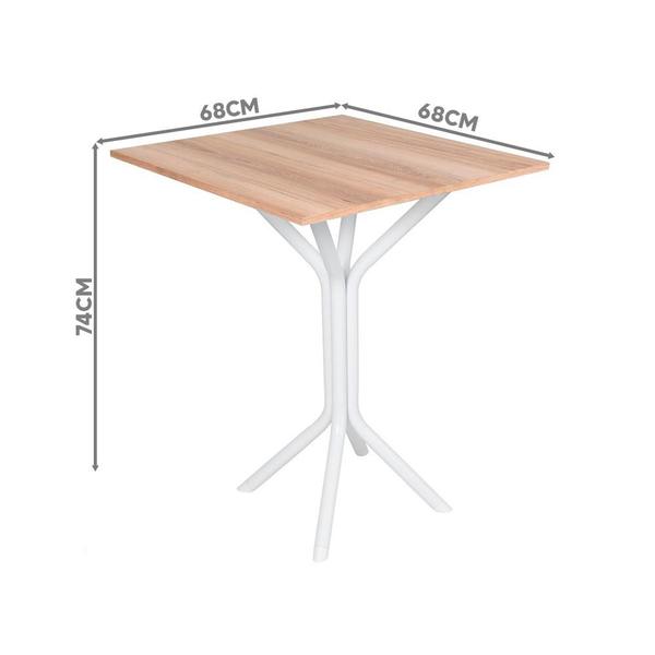 Imagem de Mesa De Jantar Quadrada 4 Cadeiras Branco Carvalho Alba Shop JM