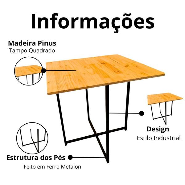 Imagem de Mesa De Jantar Quadrada Ideal Para Sala Integrada