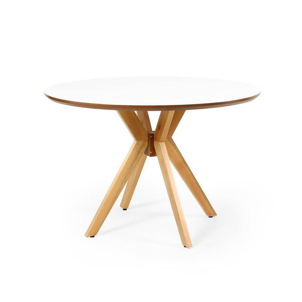 Imagem de Mesa de Jantar Redonda 120cm Marci Premium em Madeira Maciça e MDF - Branco