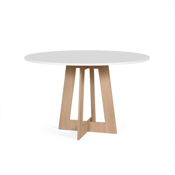 Imagem de Mesa de Jantar Redonda 4 Lugares 90cm Montreal Branco/Jade - Straub Web