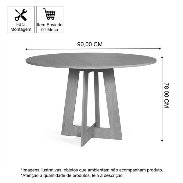 Imagem de Mesa de Jantar Redonda 4 Lugares 90cm Montreal Preto - Straub Web