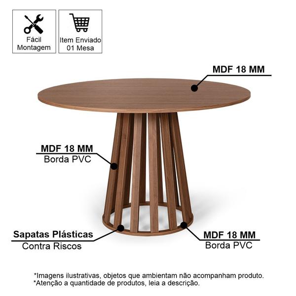 Imagem de Mesa de Jantar Redonda 4 Lugares 90cm Tália Noronha - Straub Web