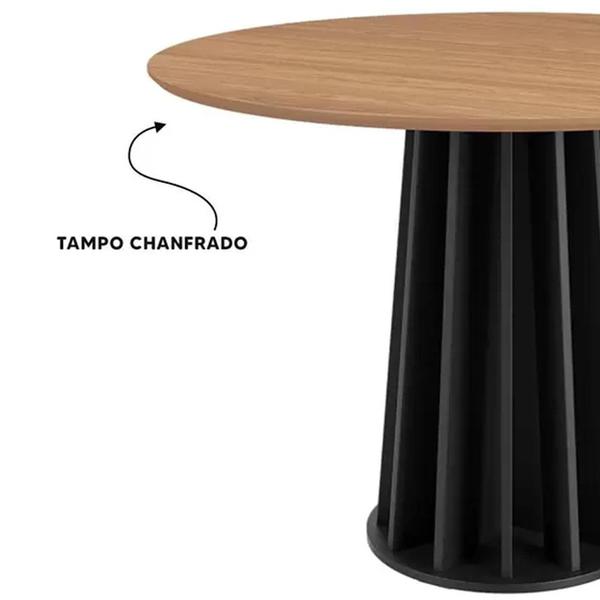 Imagem de Mesa De Jantar Redonda 4 Lugares Thalia D01 Freijó/Preto Fosco - Mpozenato