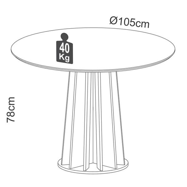 Imagem de Mesa De Jantar Redonda 4 Lugares Thalia D01 Off White/Freijó - Mpozenato