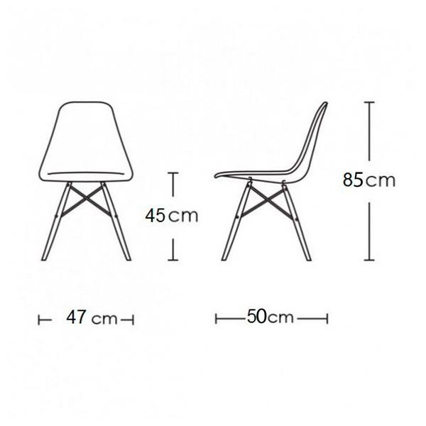 Imagem de Mesa de Jantar Redonda 90cm Amêndoa Clips 3 Pés com 4 Cadeiras Eames Eiffel Pretas Ferro Preto