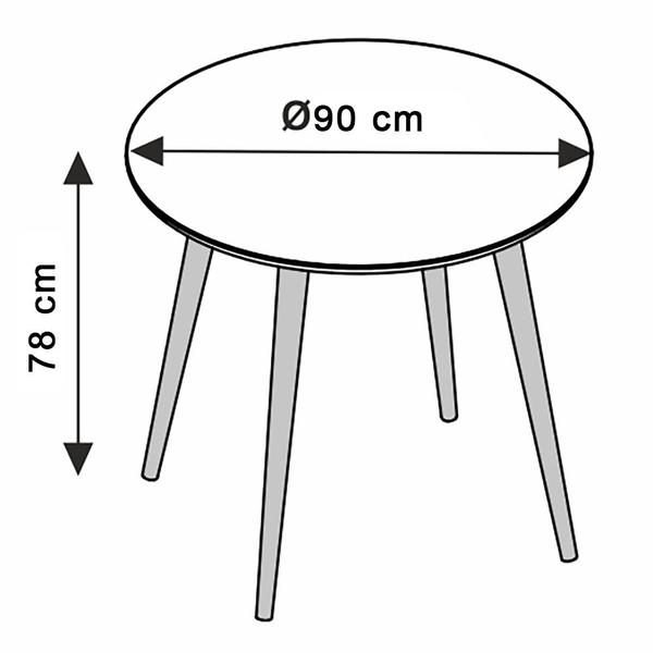 Imagem de Mesa de Jantar Redonda com Vidro Ivy 90 cm Pés Retrô Castanho - D'Rossi